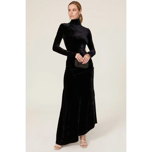 NWT A.L.C Katherine Velvet Midi Dress Size L - Picture 2 of 15